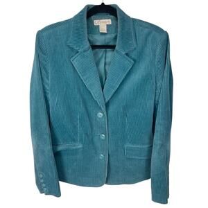 DRESS BARN Women's CORDUROY BLAZER Jacket Blue Size LARGE